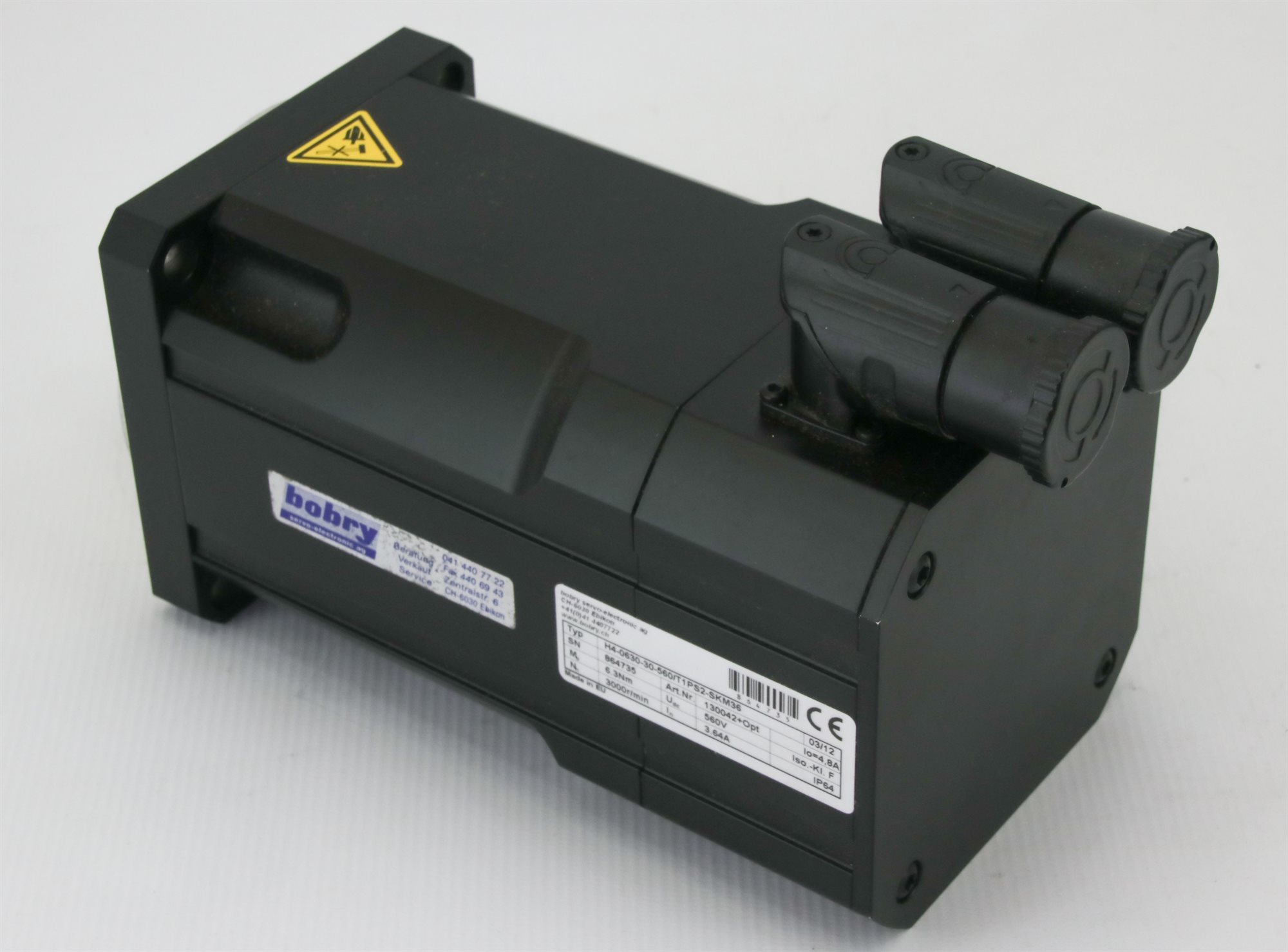11887 BOBRY AC SERVO MOTOR,560V,P/N: 130042+OPT (NEW) H4-0630-30
